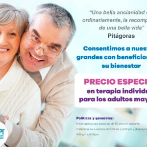 Precio especial en terapia individual para los adultos mayores PromocionesPromociones terapia individual